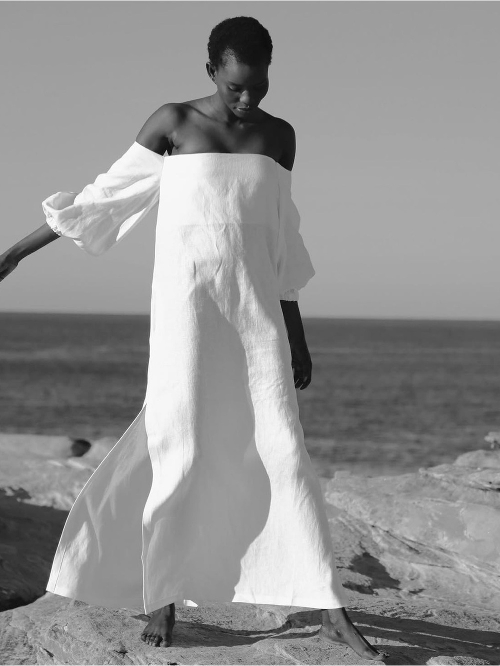 Maurie and Eve Acme Off-Shoulder White Maxi Dress
